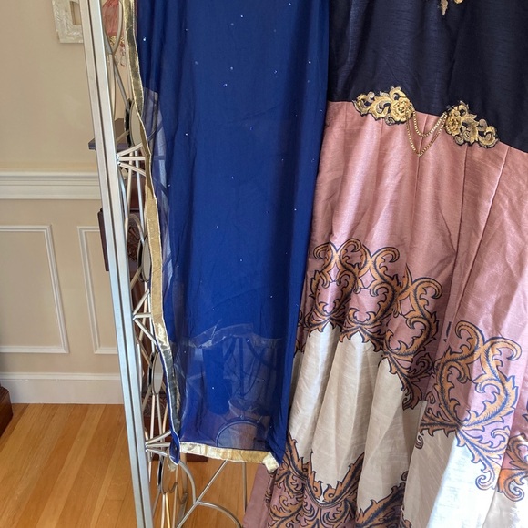 Indian Designer Navy Multicolored Printed Ankle Length Anarkali Suit - Picture 11 of 11